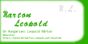 marton leopold business card