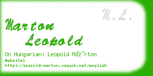 marton leopold business card